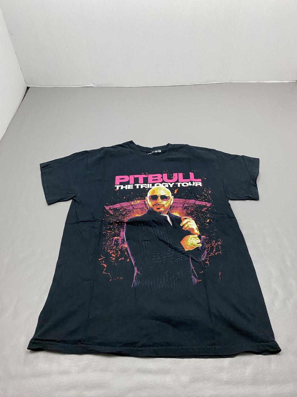 TIMELESS MIAMI Shirt Mens M Black Pitbull The Trilogy Tour Graphic Tee